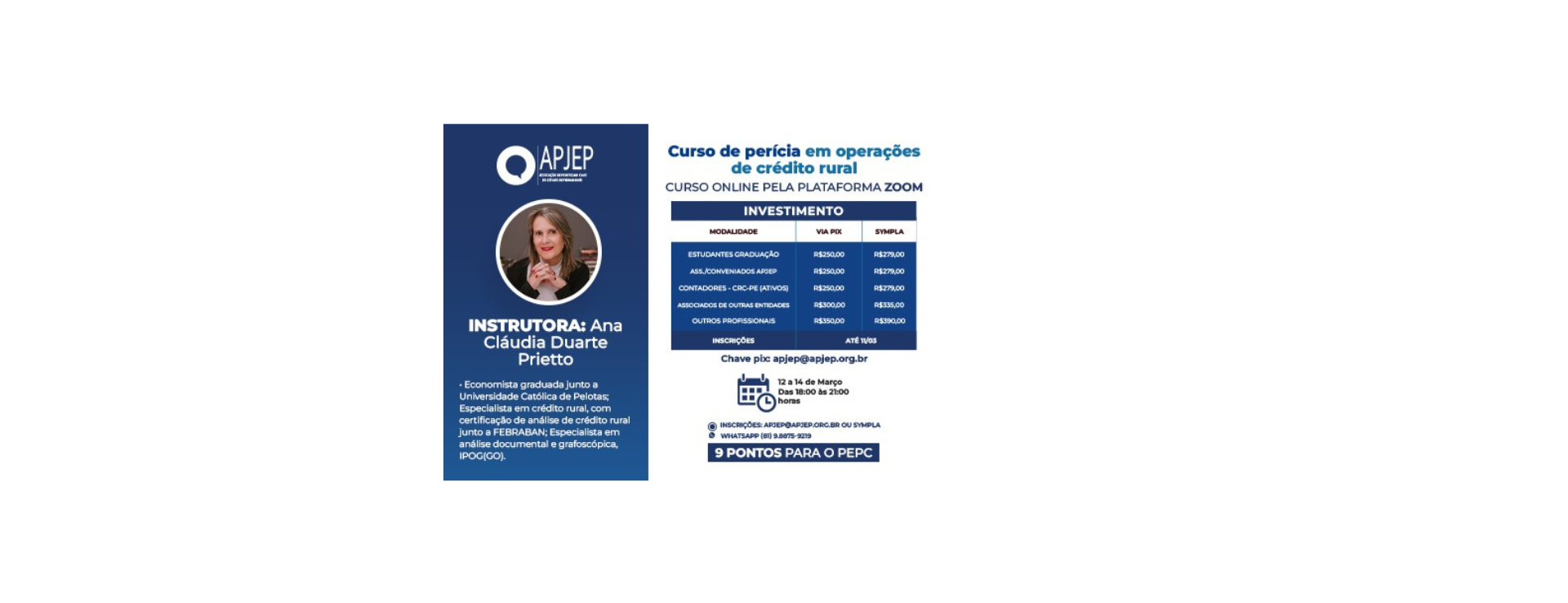 Curso de perícia em operações de crédito rural